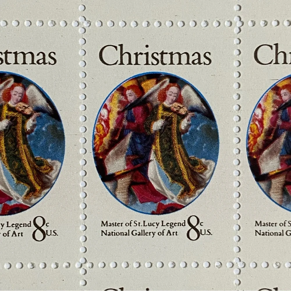 Christmas Stamps 1972 Master of St. Lucy Legend MNH 8 cent Sheet of 50 1471 Vtg